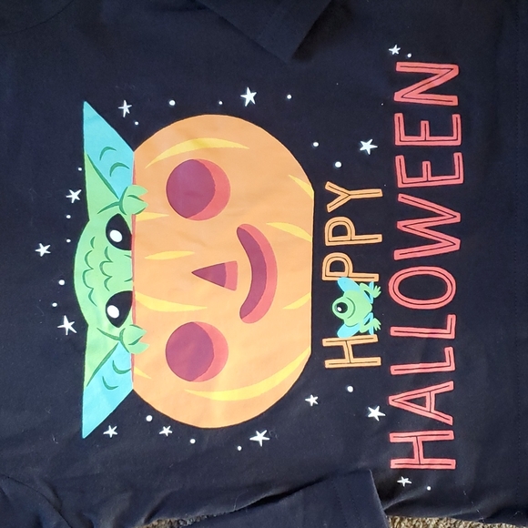 Toddler Boys Girls Star Wars Baby Yoda HAPPY HALLOWEEN T-Shirt Size 2T 3T 4T 5T - Picture 2 of 2